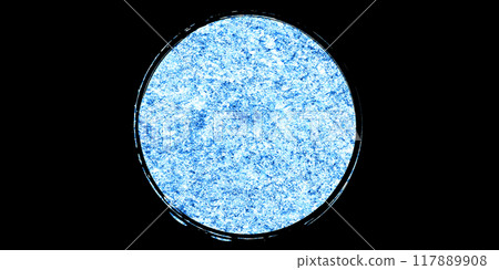 Illustration material of a sparkling blue Japanese-style circle on a black background 117889908