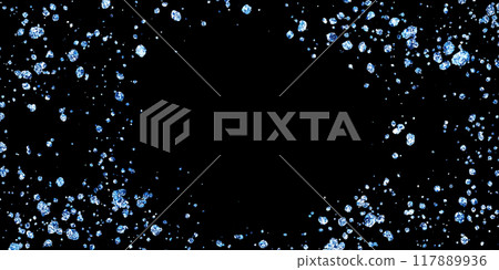 Illustration material of sparkling blue on a black background 117889936