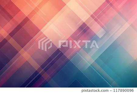 A colorful abstract painting with pink, blue, and white stripes by AI generated image 117890096