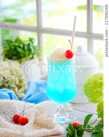 夏季甜點奶油蘇打水 117890266