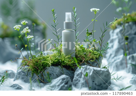 Mockup skincare cosmetic bottle. Generative AI 117890463