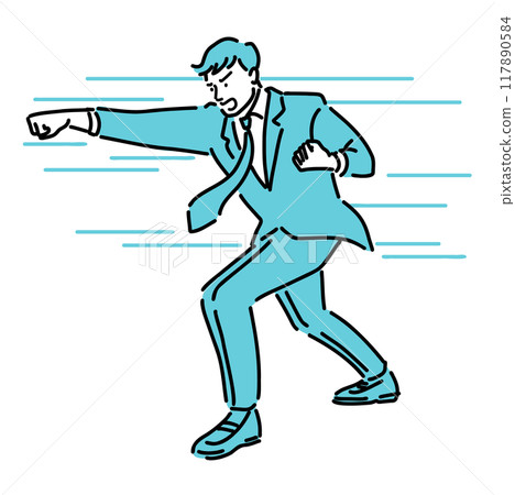 A man in a suit punching A man in a suit punching 117890584