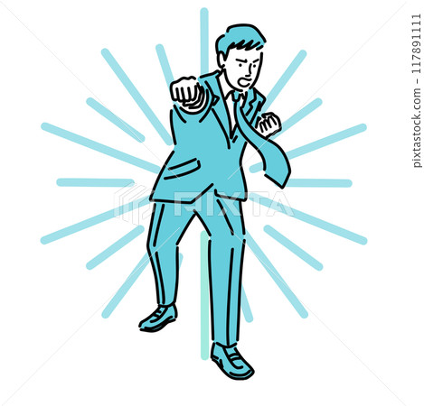 A man in a suit punching A man in a suit punching 117891111