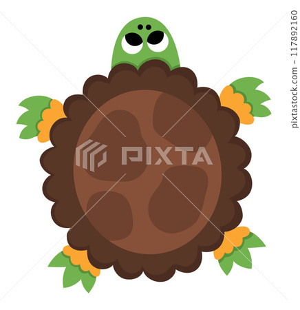 Vector archelon icon. Cute dinosaur illustration for kids. Funny turtle or tortoise clipart for children isolated on white background. Cartoon prehistoric animal picture 117892160