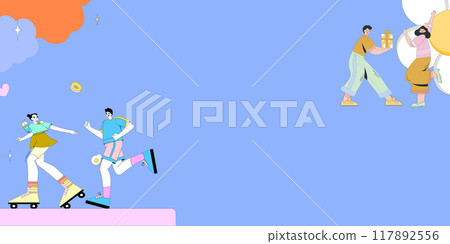 Skating into a Colorful Day Skating into a Colorful Day 117892556