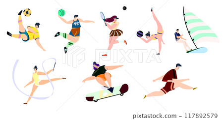 Athletic Grace: A Collage of Various Sports Activities 117892579