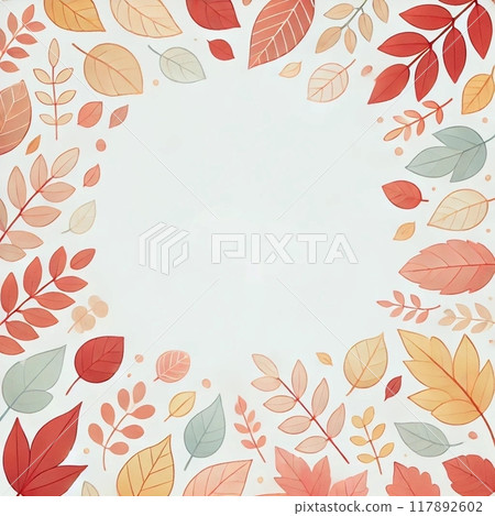 中心空白的秋葉插圖 117892602