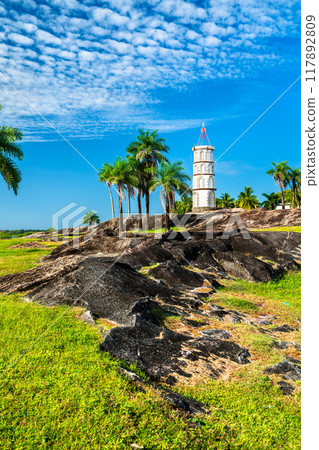 Dreyfus Tower in Kourou - French Guiana, South America. Dreyfus Tower was used to communicate with the Devil islands via Morse code telegraph Dreyfus Tower in Kourou - French Guiana, South America. Dreyfus Tower was used to communicate with the Devil islands via Morse code telegraph 117892809