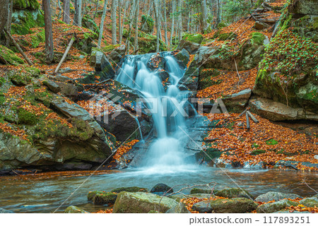 Waterfall near to Bansko, the famous town for winter tourism in Bulgaria Waterfall near to Bansko, the famous town for winter tourism in Bulgaria 117893251
