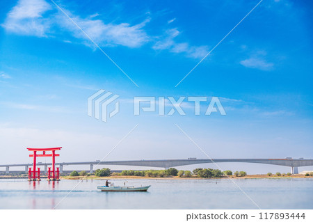 (Shizuoka Prefecture) Lake Hamanako Bentenjima in sunny weather 117893444