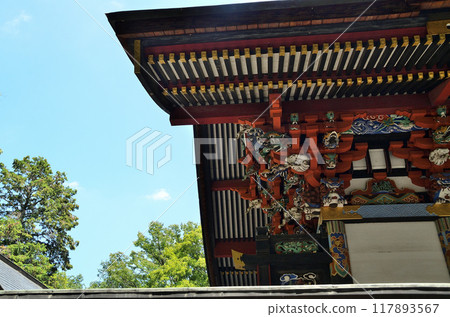 The magnificent sculptures of Yamana Hachiman Shrine, the god of safe childbirth and child rearing, in Yamana Town, Takasaki City, Gunma Prefecture 117893567