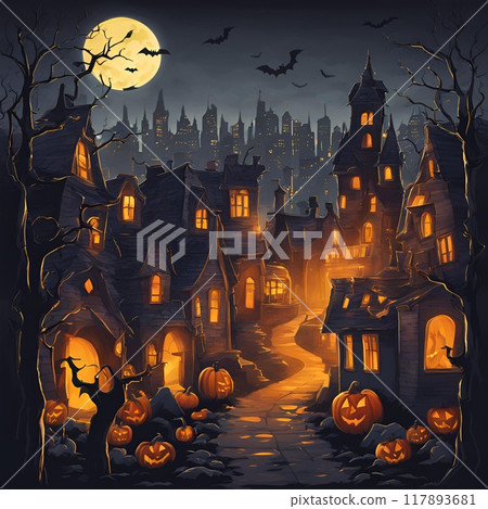 spooky halloween spooky halloween 117893681