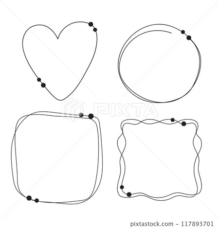 Frame hand drawn with black line for element, quote and post 117893701