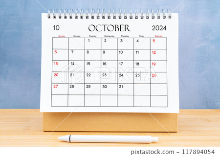 October 2024, Monthly desk calendar for 2024 year. 117894054