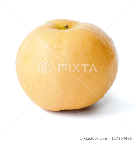 Chinese pear close up on white background. Chinese pear close up on white background. 117894486