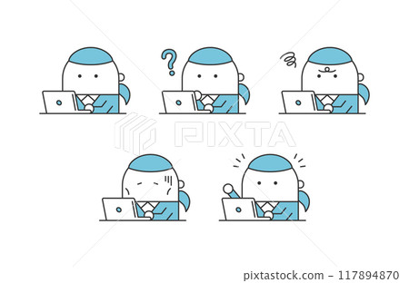 Illustration set of a woman doing desk work 117894870