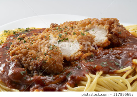 Chicken cutlet pasta Chicken cutlet pasta 117896692