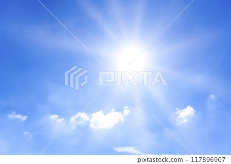 Summer sky, sun and clouds Yokohama 117896907