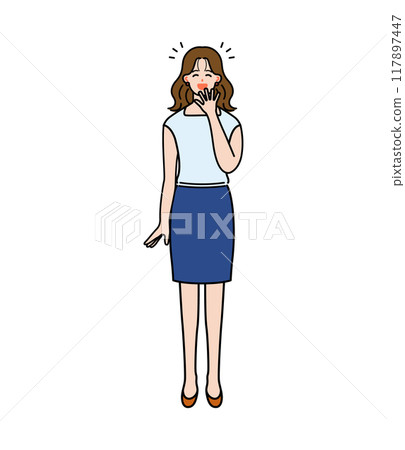 微笑的辦公室女職員的插圖 117897447