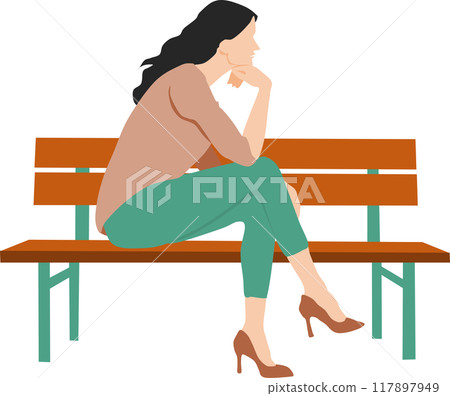 一個女人思考的插圖 一個女人思考的插圖 117897949