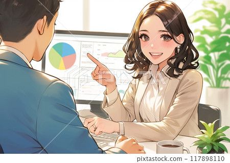 資料科學家男性和女性正在開會_1 資料科學家男性和女性正在開會_1 117898110