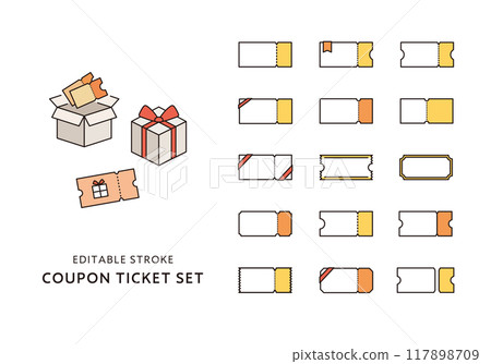 各種優惠券圖示集（顏色） 117898709