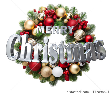 3DCG人物「聖誕快樂」銀、銀 117898821