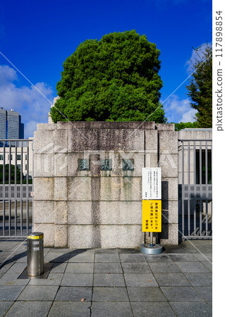 藍天映襯下的國會議事堂正門（東京都千代田區永田町） 117898854
