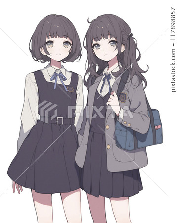 兩個高中女生是親密的朋友 兩個高中女生是親密的朋友 117898857