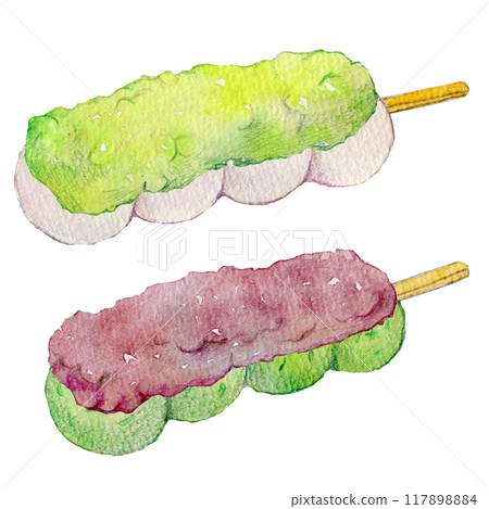 水彩插圖看起來美味的餃子 117898884