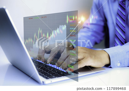 Business success concept . concept wealth stock investment..Business growth in the digital age.Digital transformation for next generation technology.concept technology is growing by leaps and bounds.. 117899468