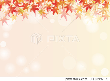 Autumn frame with falling maple leaves background material 37-5 117899794