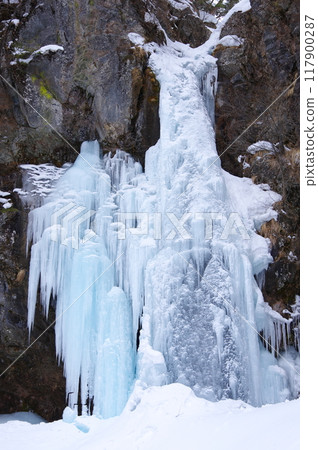 The frozen waterfall of Iori Falls in Oku-Nikko 117900287