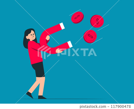 Money increasing and financial success concept illustration. Collections of successfully rich character managing finance, savings and investments Money increasing and financial success concept illustration. Collections of successfully rich character managing finance, savings and investments 117900478