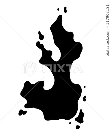 Paint blot. Creative isolated paint brush stroke or spot. Ink smudge abstract shape stain texture. Grunge design element 117902151