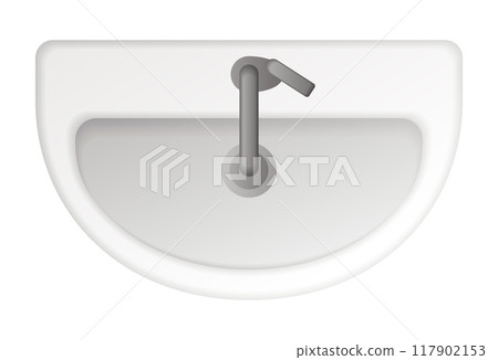 Interior furniture top view. Element for bathroom. Floor plan, view from above. Furniture store. Icon of interior. Isolated vector illustration 117902153