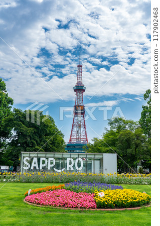 從北海道大通公園看到的札幌電視塔 117902468