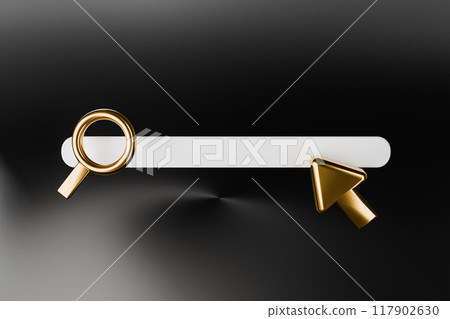 3D render of search bar and cursor for website 117902630