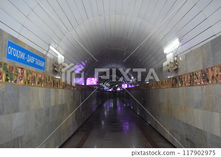 Uzbekistan Tashkent metro transfer passage 117902975