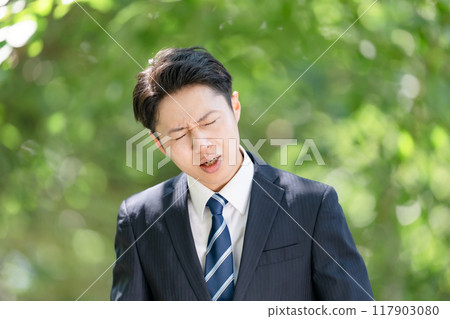 Businessman Trouble Fresh greenery Businessman Trouble Fresh greenery 117903080