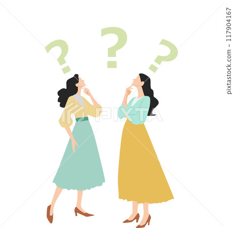 Illustration of a woman thinking Illustration of a woman thinking 117904167