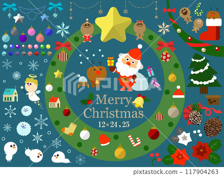 Merry ChristmasDecemberChristmas illustration set Merry ChristmasDecemberChristmas illustration set 117904263