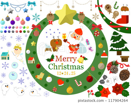 Merry ChristmasDecemberChristmas illustration set Merry ChristmasDecemberChristmas illustration set 117904264