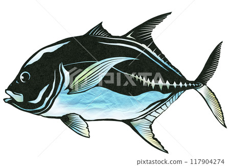 Cool paper cutout illustration of the fish Caprese 117904274