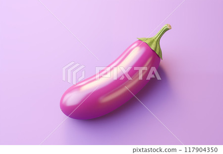 Cartoon 3D eggplant illustration material 117904350