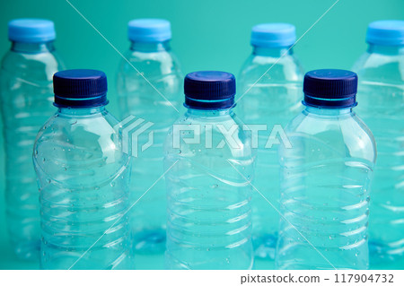Detail of plastic bottles for recycling. Detail of plastic bottles for recycling. 117904732
