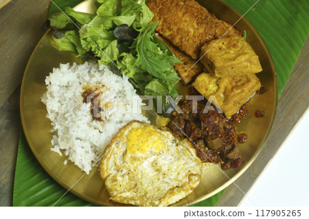 A plate of Indonesian cuisine 117905265