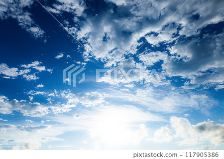 藍天、雲彩與文字空間 117905386
