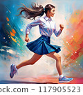 A girl running forward towards her dreams 117905523