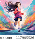 A girl running forward towards her dreams 117905526